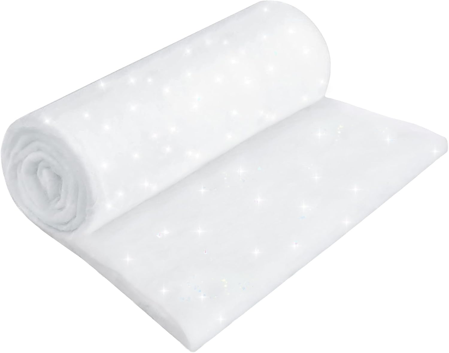 Christmas Glitter Snow Blanket, Fake Snow blanket Roll Indoor Decoration Artificial Snow Blankets Set For Winter Wonderland Christmas Village Wall Tree Xmas Backdrop Party Decor (15.74In×9.8Ft)