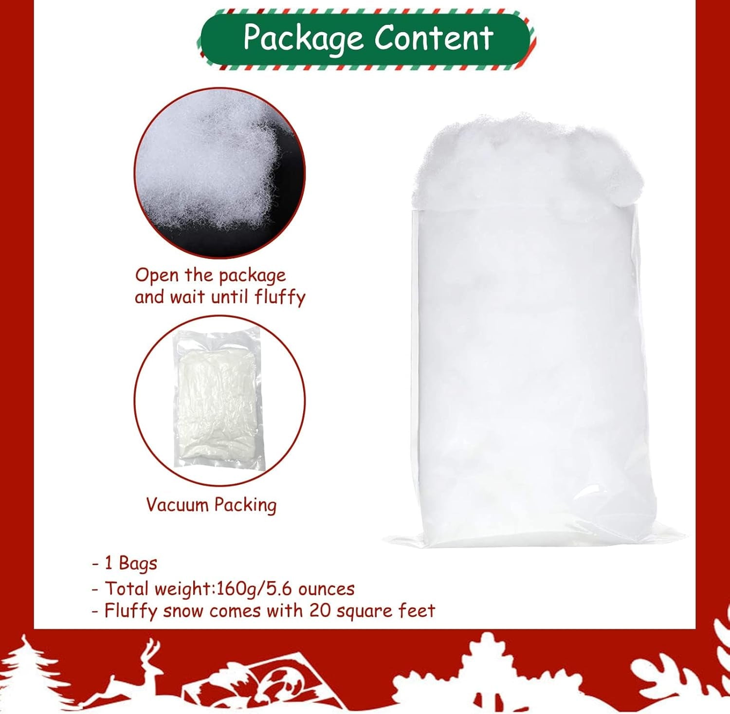 Apragaz Christmas Fake Snow Decoration, Fiber Artificial Cotton Snow Fluff Decor, Flame Resistant Flexible Indoor Snow Blanket for Winter Village