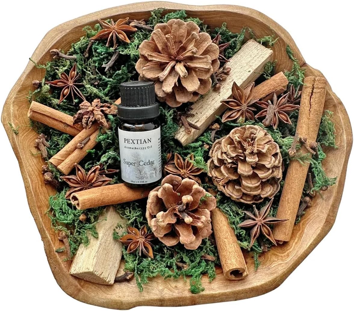 Christmas Potpourri, Cinnamon Pine Cones Scented Potpourri with Cloves, Star Anise, Moss, Pine Blocks, Decorative Christmas Vase & Bowl Filler Decor for Home Fragrance, Sachet, Fall, Winter