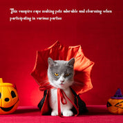 Halloween Costumes for Dogs, Vampire Cloak for Cat, Comfortable Soft Dog Witch Clothes, Red & Black Dog Cape Costume for Small Medium Cat Puppy,Funny Dog Role Play Witch Costumes for Halloween Party