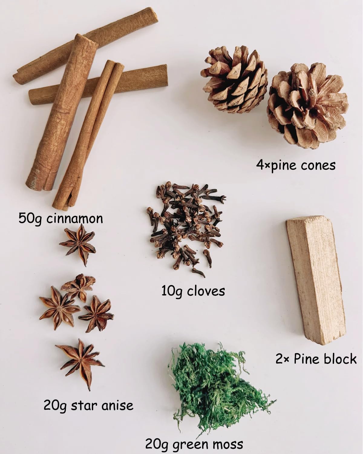Christmas Potpourri, Cinnamon Pine Cones Scented Potpourri with Cloves, Star Anise, Moss, Pine Blocks, Decorative Christmas Vase & Bowl Filler Decor for Home Fragrance, Sachet, Fall, Winter