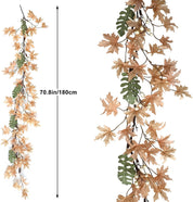 Apragaz Fall Garland - 6 ft Artificial Fall Leaves Garland with White Berries - Rustic Thanksgiving & Halloween Decor for Mantel, Fireplace, Porch, Indoor & Outdoor Home Decoration