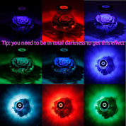 Apragaz Preserved Real Roses with Colorful Mood Light Wishing Bottle, Eternal Rose，Never Withered Flowers, in glass,Table Decor,Christmas Anniversary Valentine's, Blue 4.3inch, 1pcs