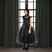 Halloween Costumes for Girls with Black Dress,Wig,Socks,Belt,Black Girls Halloween Costumes,Costumes for Girls