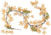 Apragaz Fall Garland - 6 ft Artificial Fall Leaves Garland with White Berries - Rustic Thanksgiving & Halloween Decor for Mantel, Fireplace, Porch, Indoor & Outdoor Home Decoration