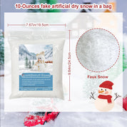 Apragaz 10 Ounces Christmas Fake Snow, Artificial Fake Snow for Christmas Village, Indoor Fake Snow Decoration Dry Plastic Snowflakes Faux Snow for Xmas Tree Crafts Winter Holiday Displays