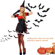 Apragaz 3 Pairs Thigh High Socks For Women, Striped Thigh High Socks For Girls, Over Knee Long Socks Witch Socks For Women Girls Halloween Cosplay Party (Black, White, Orange, Purple)