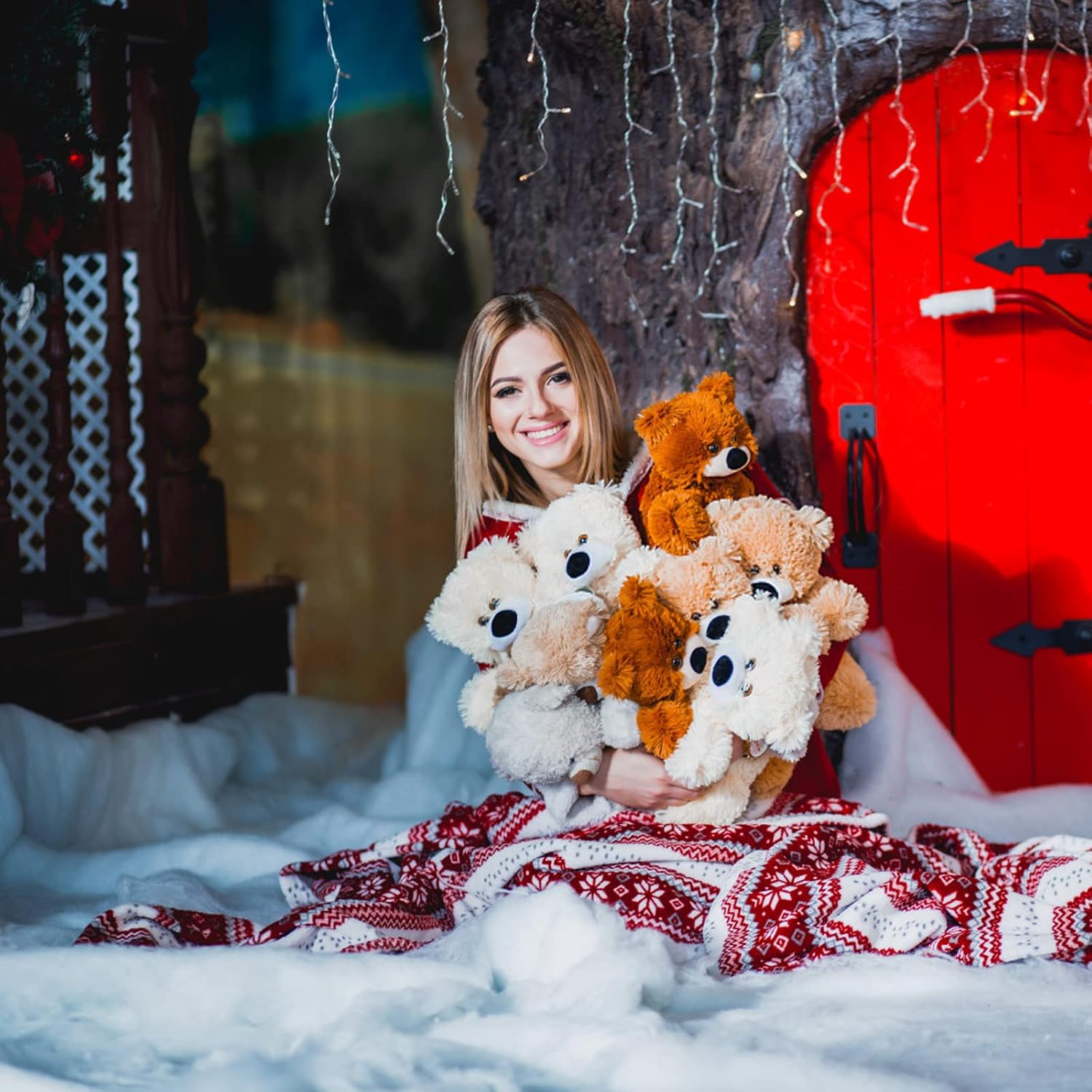2 Pack Christmas Snow Blanket Roll, 15.7 Inch x 5 Feet Fake Snow Blanket for Christmas Village, Thick White Soft Fluffy Snow Artificial Snow Blankets for Xmas Tree, Mantle, Winter Wonderland Party