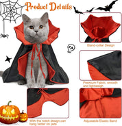 Halloween Costumes for Dogs, Vampire Cloak for Cat, Comfortable Soft Dog Witch Clothes, Red & Black Dog Cape Costume for Small Medium Cat Puppy,Funny Dog Role Play Witch Costumes for Halloween Party
