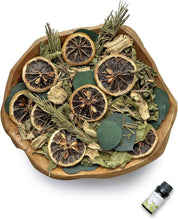 Orange Zest & Rosemary Scented Potpourri, Decorative Potpourri Bowl Filler with Dried Lemon Slices, Ginger, Peppermint Leaves, Refreshing and Spicy Home Fragrance for Vase Filler, Sachet, Fall, Winter