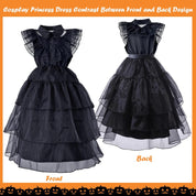 Halloween Costumes for Girls with Black Dress,Wig,Socks,Belt,Black Girls Halloween Costumes,Costumes for Girls