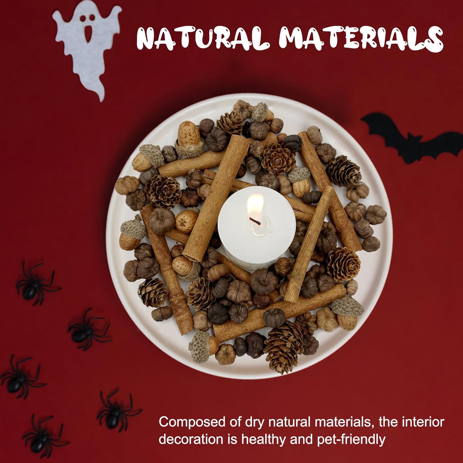 Fall Potpourri with Mini Pumpkin*25g, Cinnamon Stick*10 PCS, Larch Cones*15 PCS, Acorns*10PCS, Perfect Fall Potpourri Bowl Filler, Fall Farmhouse Harvest Decor Christmas Thanksgiving Autumn Potpourri