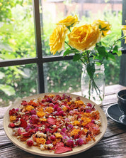 Fall Potpourri, Rose Scented Potpourri with Dried Flowers, Home Fragrance Fall Potpourri Bowl Filler - Decorative Fall Decor for Vase Filler, Sachet, Vial, Winter, Christmas with Lily, Rose, Chamomile