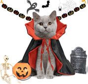 Halloween Costumes for Dogs, Vampire Cloak for Cat, Comfortable Soft Dog Witch Clothes, Red & Black Dog Cape Costume for Small Medium Cat Puppy,Funny Dog Role Play Witch Costumes for Halloween Party