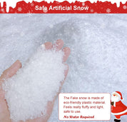 Apragaz 10 Ounces Christmas Fake Snow, Artificial Fake Snow for Christmas Village, Indoor Fake Snow Decoration Dry Plastic Snowflakes Faux Snow for Xmas Tree Crafts Winter Holiday Displays