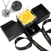 Apragaz Preserved Yellow Real Rose with Heart I Love You Necklace -Eternal Flowers Rose Birthday Gifts for Her Mom Wife Girlfriend Grandma on Valentines Mothers Day Christmas Anniversary Romantic -Birthday Gifts for Women