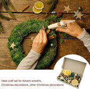 Christmas Potpourri Bowl Filler, 6.09 OZ Christmas Bowl Filler, Dried Orange Slices Cinnamon Scented Potpourri, Holiday Dark Green Moss Potpourri Bowl Filler Xmas Table Centerpiece Decor (Dark Green)