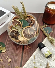 Orange Zest & Rosemary Scented Potpourri, Decorative Potpourri Bowl Filler with Dried Lemon Slices, Ginger, Peppermint Leaves, Refreshing and Spicy Home Fragrance for Vase Filler, Sachet, Fall, Winter