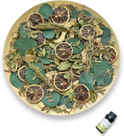 Orange Zest & Rosemary Scented Potpourri, Decorative Potpourri Bowl Filler with Dried Lemon Slices, Ginger, Peppermint Leaves, Refreshing and Spicy Home Fragrance for Vase Filler, Sachet, Fall, Winter