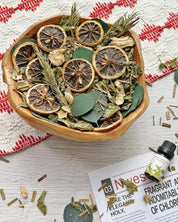 Orange Zest & Rosemary Scented Potpourri, Decorative Potpourri Bowl Filler with Dried Lemon Slices, Ginger, Peppermint Leaves, Refreshing and Spicy Home Fragrance for Vase Filler, Sachet, Fall, Winter