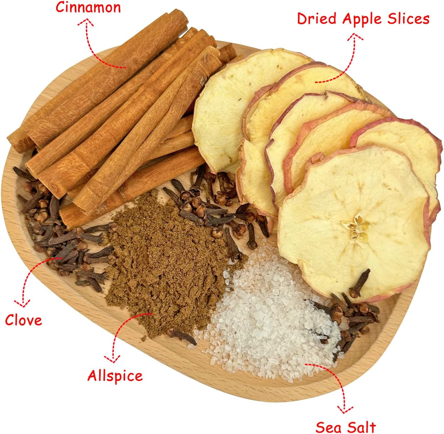 Potpourri Simmering - Dried Apple Slices, Cloves, Cinnamon, Allspice, and Vanilla Salt, Spiced Apple Cider Fragrance Stovetop Potpourri, Fall Scents, Housewarming Hostess Gift, Autumn (Spiced Cider)