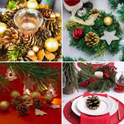 30pcs Christmas Large Pine Cones with Gold Glitter, 1.2-2 inch Natural Pinecones for Decorating, Pine Cones Decorations for Fall, Christmas DIY Crafts,Vase & Bowl Filler,Home Decor,Thanksgiving,Winter