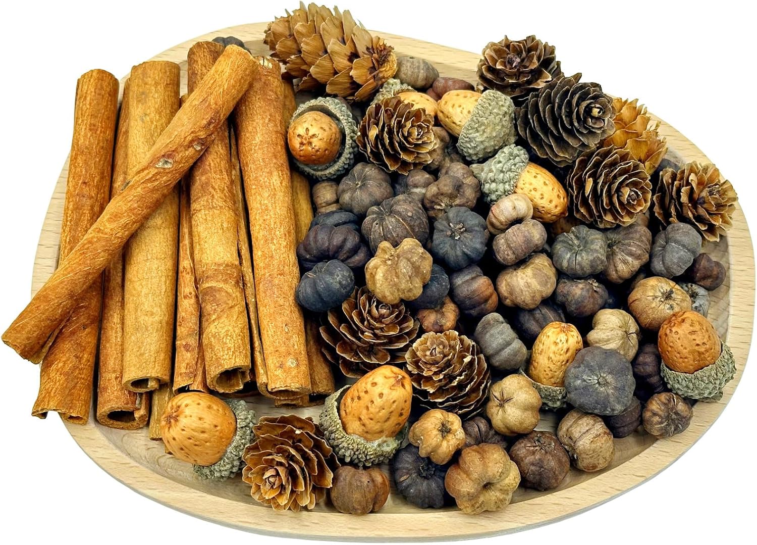Fall Potpourri with Mini Pumpkin*25g, Cinnamon Stick*10 PCS, Larch Cones*15 PCS, Acorns*10PCS, Perfect Fall Potpourri Bowl Filler, Fall Farmhouse Harvest Decor Christmas Thanksgiving Autumn Potpourri