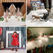 3 Pack Christmas Snow Blanket Roll, 15.7 Inch x 5 Feet Fake Snow Blanket for Christmas Village, Thick White Soft Fluffy Snow Artificial Snow Blankets for Xmas Tree, Mantle, Winter Wonderland Party