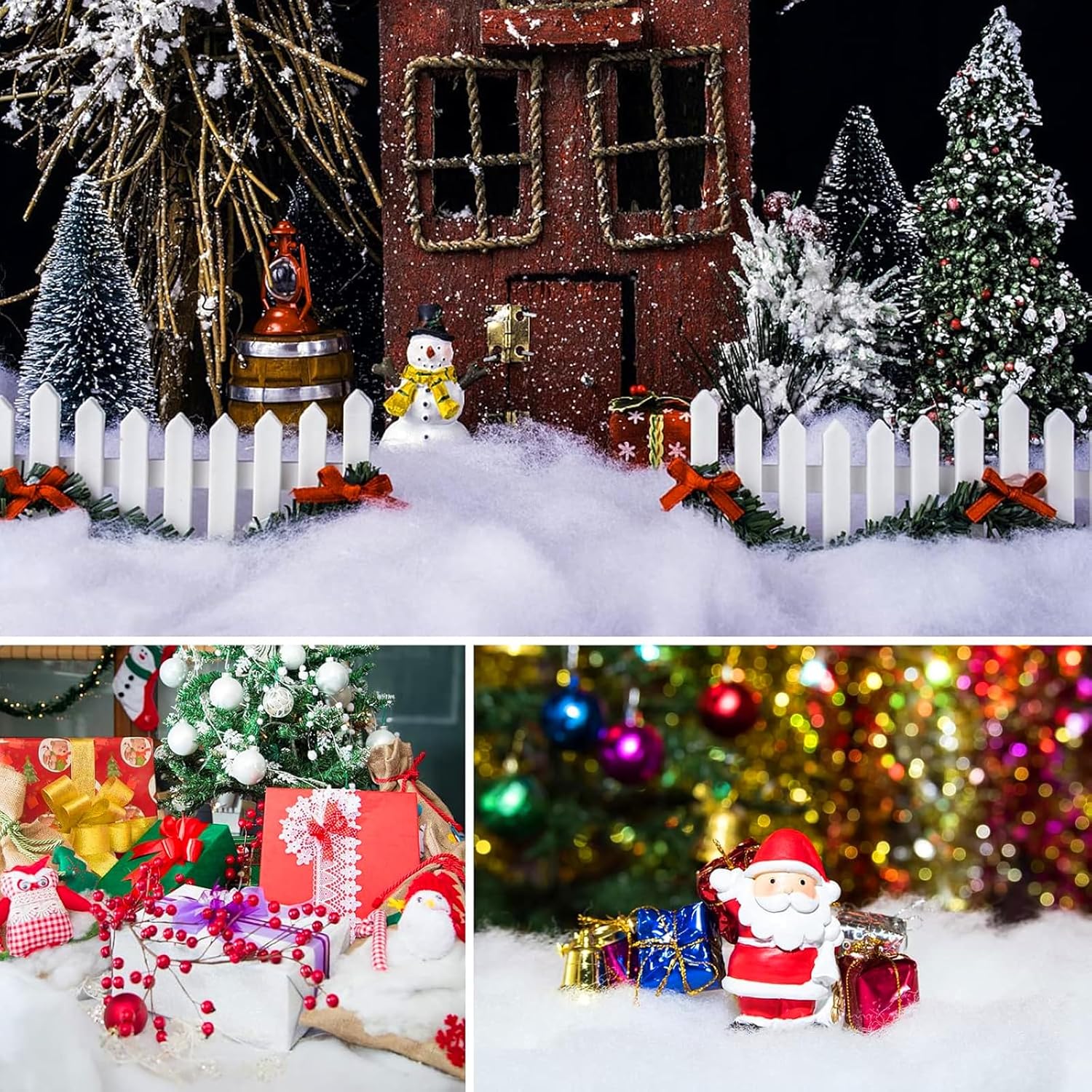 Christmas Snow Blanket Roll, 15.7 Inch x 5 Feet Fake Snow Blanket for Christmas Village, Thick White Soft Fluffy Snow Artificial Snow Blankets for Xmas Tree, Mantle, Winter Wonderland Party (1 Pack)