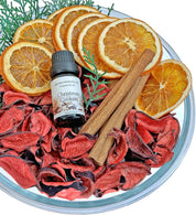 Apragaz Christmas Potpourri-Red Christmas Vase Filler with Cinnamon Sticks, Dried Orange Slices, Cedar Branches, Red Cotton Husks, Christmas Cookies Scent for House Christmas Bowl Filler Decor