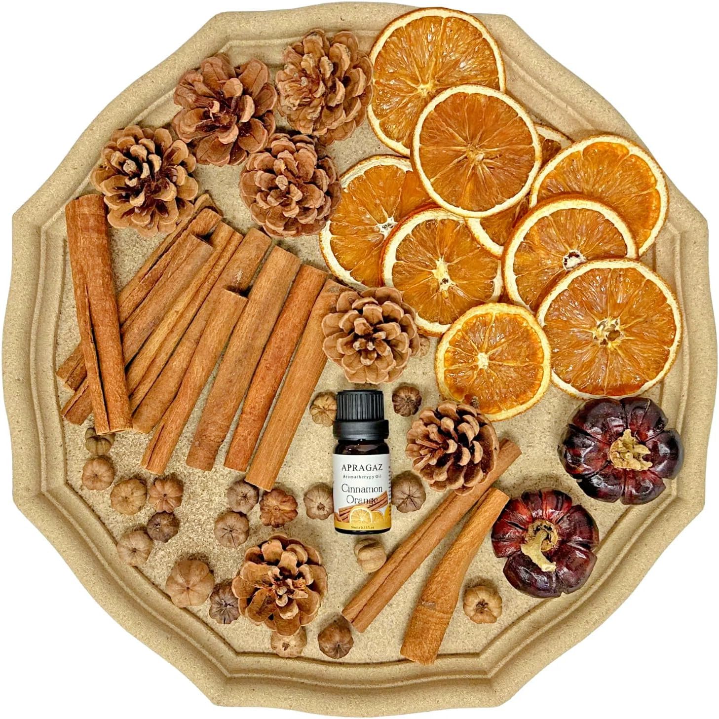 Fall Potpourri Bowl Filler with Mini Pumpkin, Cinnamon Stick, Dried Orange Slices, Pine Cone-Perfect for Farmhouse Harvest Christmas Thanksgiving Autumn Halloween Fall Scents Potpourri