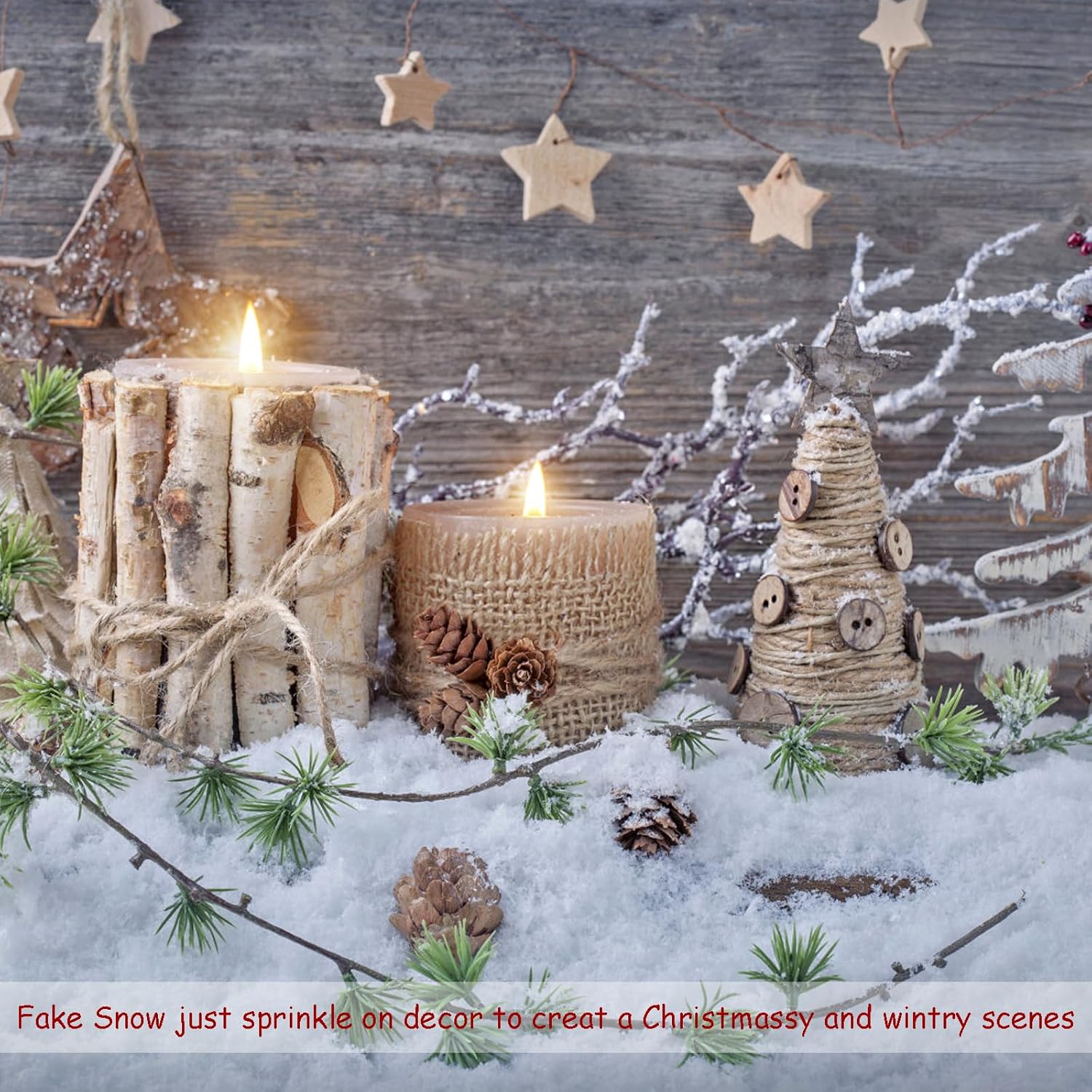 Apragaz 10 Ounces Christmas Fake Snow, Artificial Fake Snow for Christmas Village, Indoor Fake Snow Decoration Dry Plastic Snowflakes Faux Snow for Xmas Tree Crafts Winter Holiday Displays