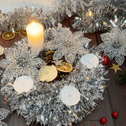 Apragaz Christmas Tinsel Garland - Silver Tinsel Garland- 6m, Metallic Tinsel Twist Garland Christmas Decoration for Christmas Trees, Parties, Weddings, and DIY Crafts