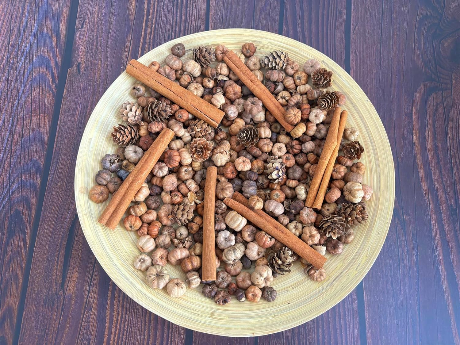 Fall Potpourri with Mini Pumpkin*25g, Cinnamon Stick*10 PCS, Larch Cones*15 PCS, Acorns*10PCS, Perfect Fall Potpourri Bowl Filler, Fall Farmhouse Harvest Decor Christmas Thanksgiving Autumn Potpourri